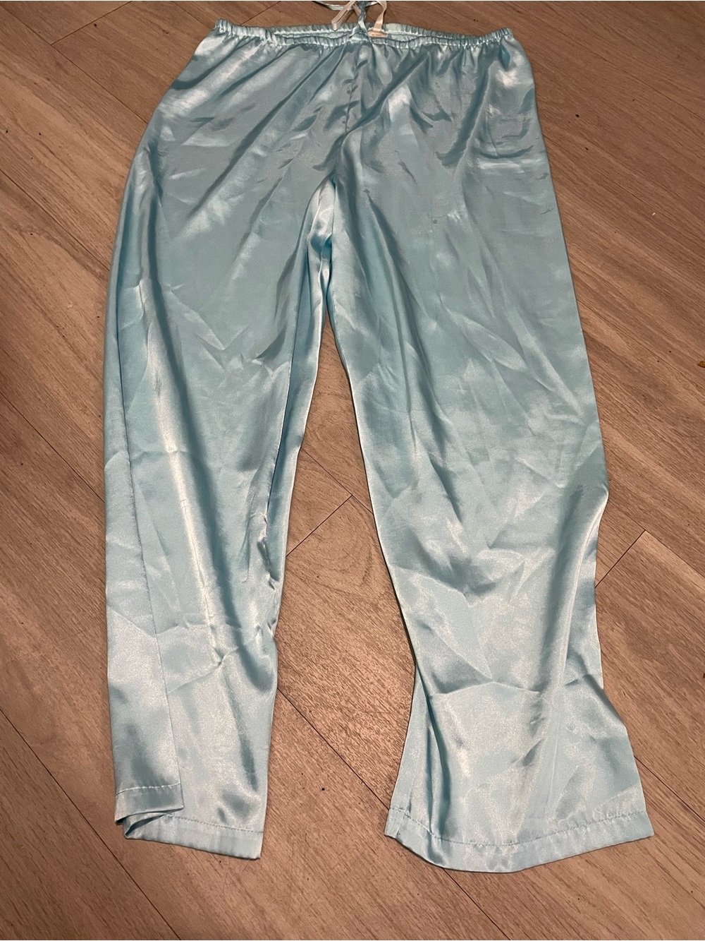 Satin Light Blue Women's Lounge Pajama Pants